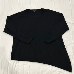 Eileen Fisher 100% cashmere Black Asymmetrical Sweater, Oversized